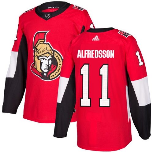 Adidas Senators #11 Daniel Alfredsson Red Home Authentic Stitched NHL Jersey - Click Image to Close